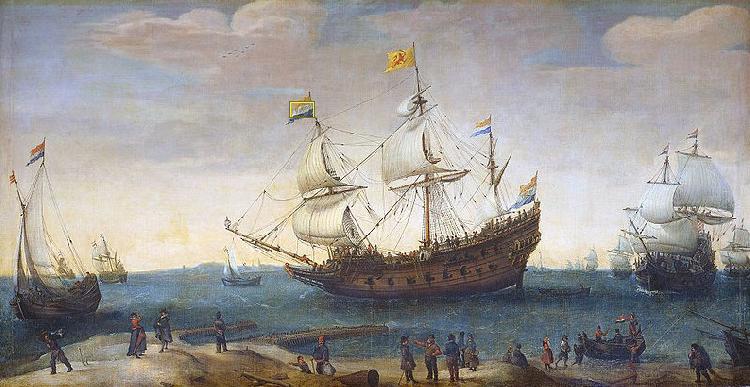 Hendrik Cornelisz. Vroom The Mauritius and other East Indiamen oil painting picture